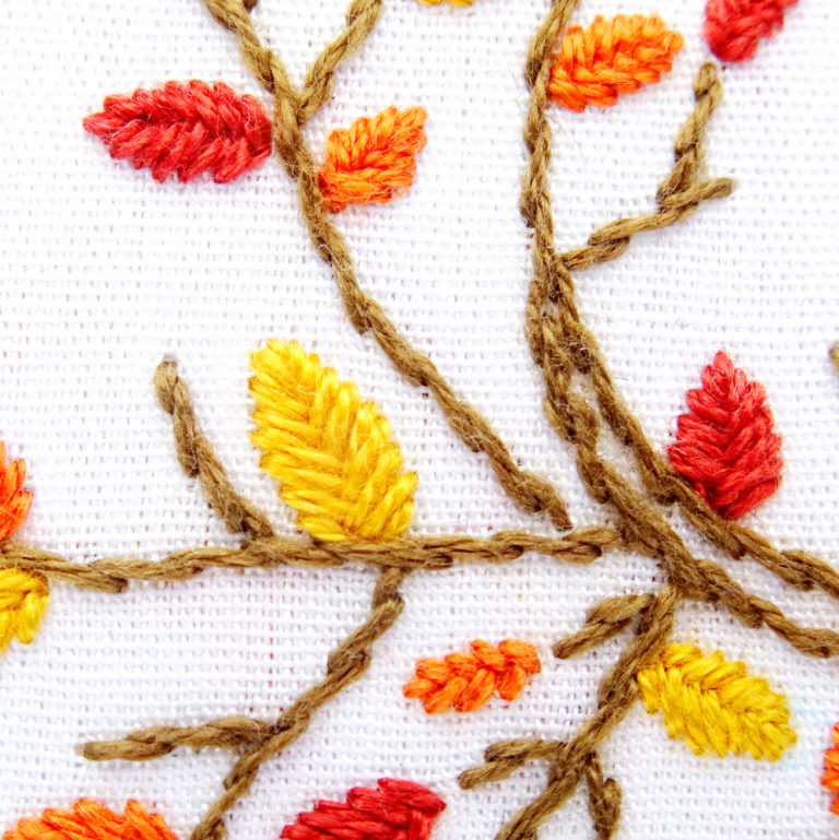 Autumn Tree Hand Embroidery Pattern Wandering Threads Embroidery