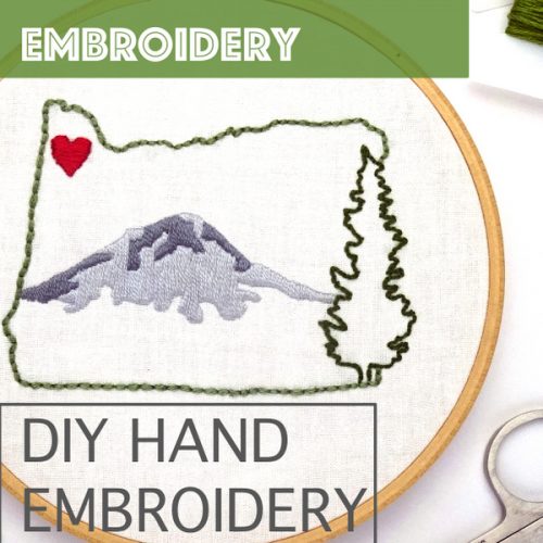 Oregon Hand Embroidery Pattern - Wandering Threads Embroidery