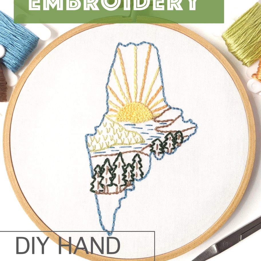 Maine Hand Embroidery Pattern - Wandering Threads Embroidery