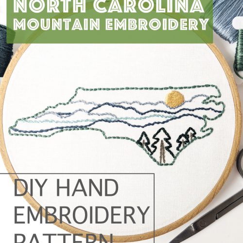 North Carolina Hand Embroidery Pattern - Wandering Threads Embroidery