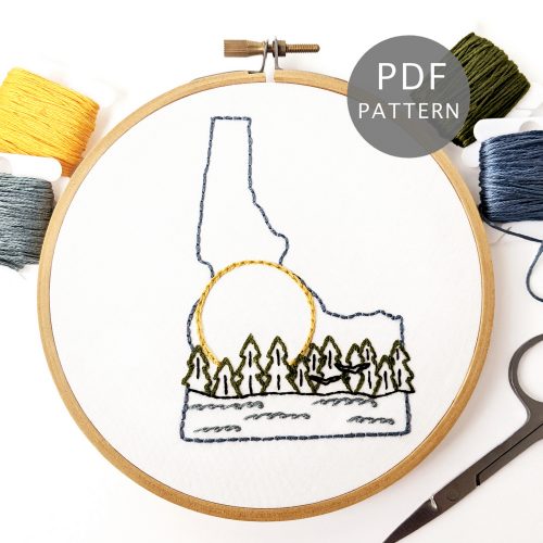 Idaho Hand Embroidery Pattern - Wandering Threads Embroidery