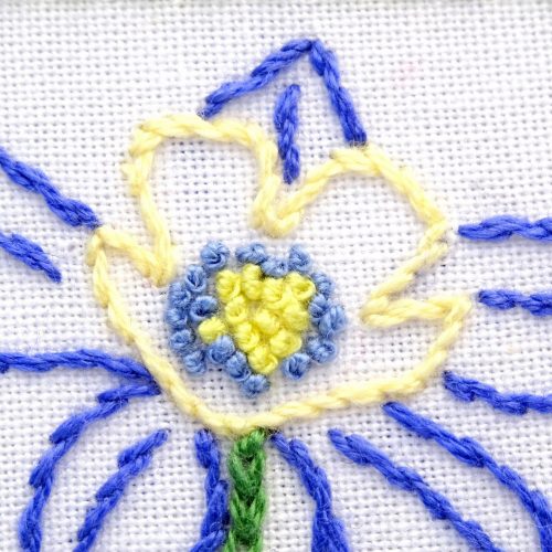 Colorado Flower Hand Embroidery Pattern {Columbine} - Wandering Threads ...