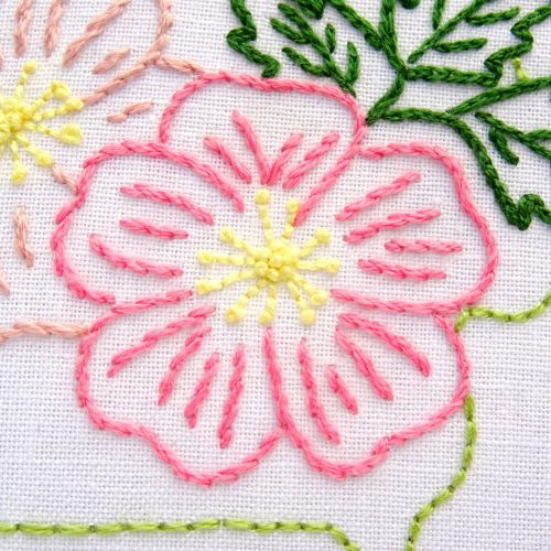 Iowa Flower Hand Embroidery Pattern {Wild Prairie Rose} - Wandering ...