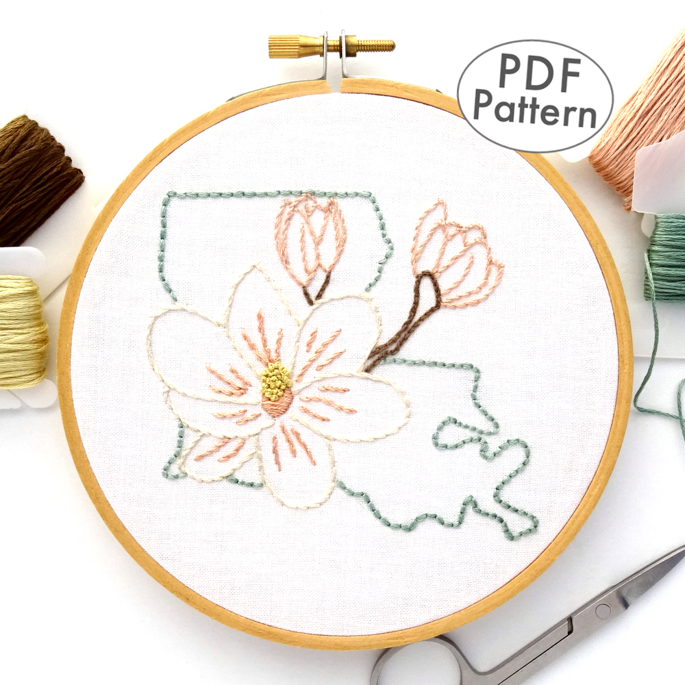 State Flower Embroidery Pattern | Embroidery