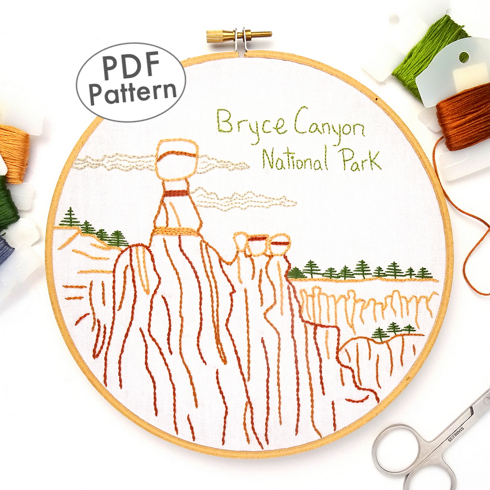 Bryce Canyon National Park Hand Embroidery Pattern - Wandering Threads ...