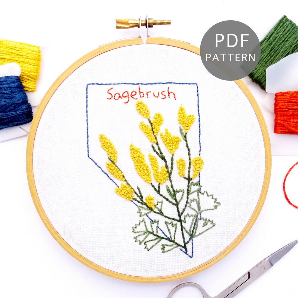 Flower Embroidery Pattern Pdf Embroidery Pattern Easy 