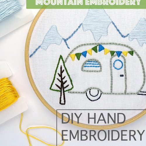 Vintage Trailer Winter Mountains Hand Embroidery Pattern - Wandering ...