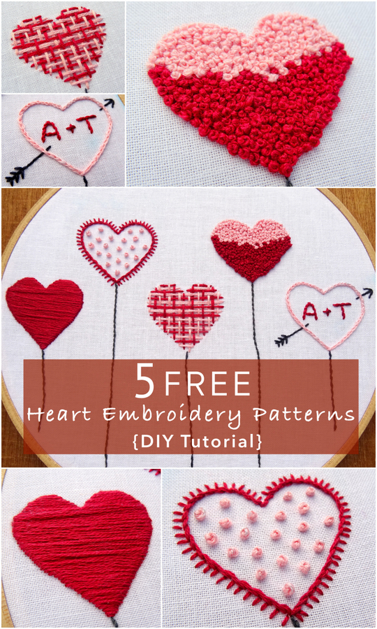 3 Types of Heart Embroidery / Easy Method for Beginners / Hand