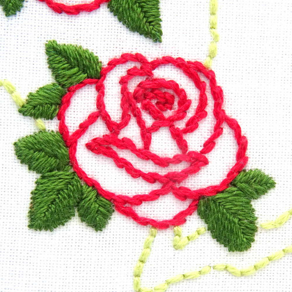 Rose Flower Stencil Embroidery Design