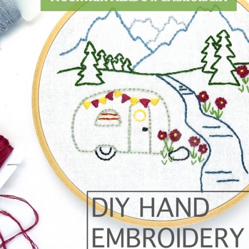 Vintage Trailer Mountain Meadow Hand Embroidery Pattern - Wandering ...