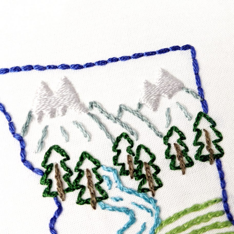 British Columbia Hand Embroidery Pattern - Wandering Threads Embroidery