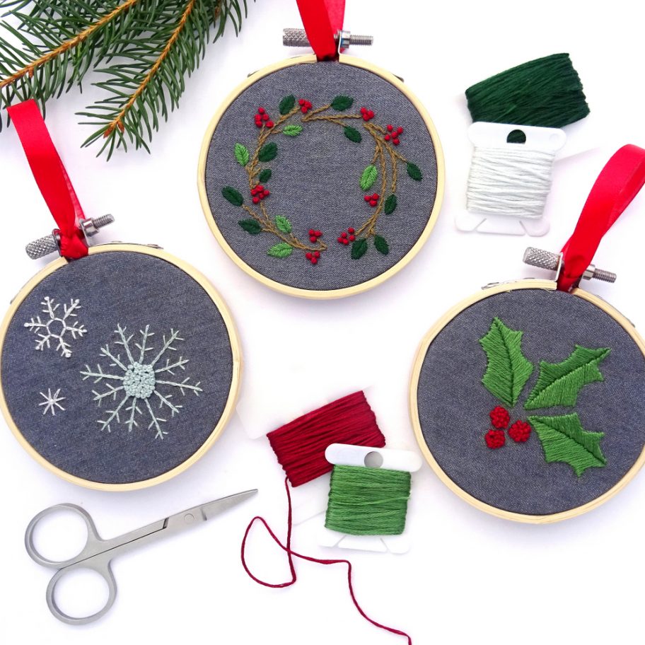 Christmas Ornament Collection Hand Embroidery Pattern - Wandering ...