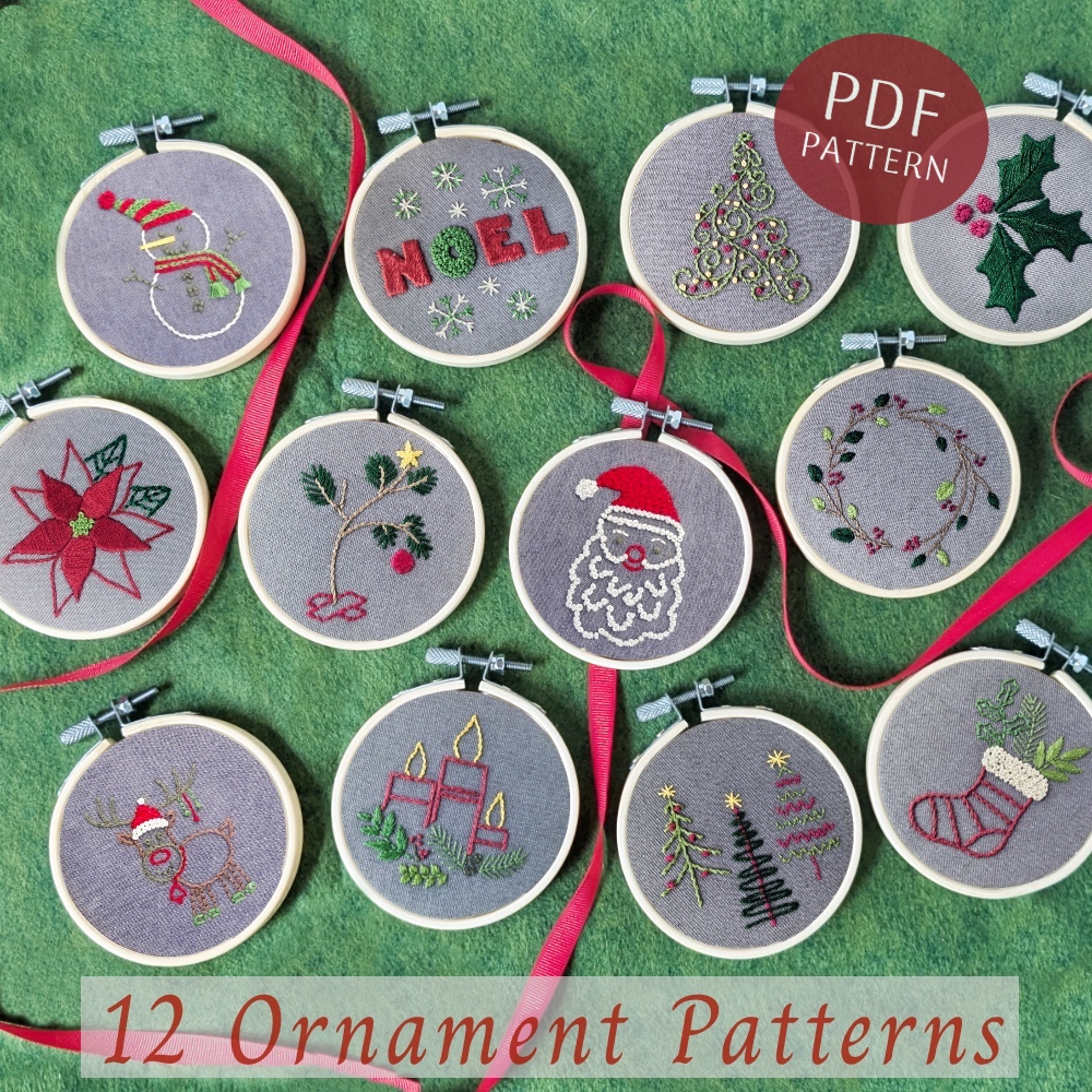 Christmas Ornament Collection Hand Embroidery Pattern