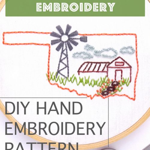 Oklahoma Hand Embroidery Pattern - Wandering Threads Embroidery