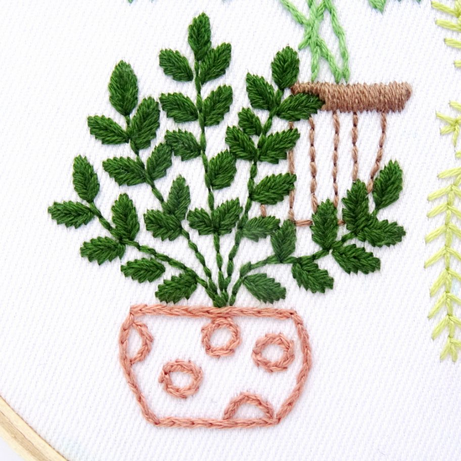 Tropical Leaves Hand Embroidery Pattern - Wandering Threads Embroidery