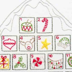 Advent Calendar Hand Embroidery Pattern - Wandering Threads Embroidery