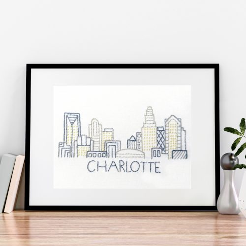 Charlotte City Skyline Hand Embroidery Pattern - Wandering Threads ...