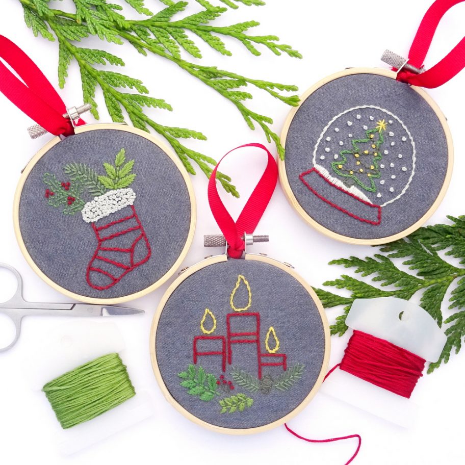 Christmas Ornament Collection Hand Embroidery Pattern - Wandering ...