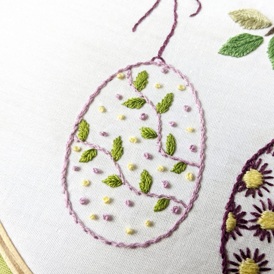 Hanging Easter Eggs Hand Embroidery Pattern - Wandering Threads Embroidery