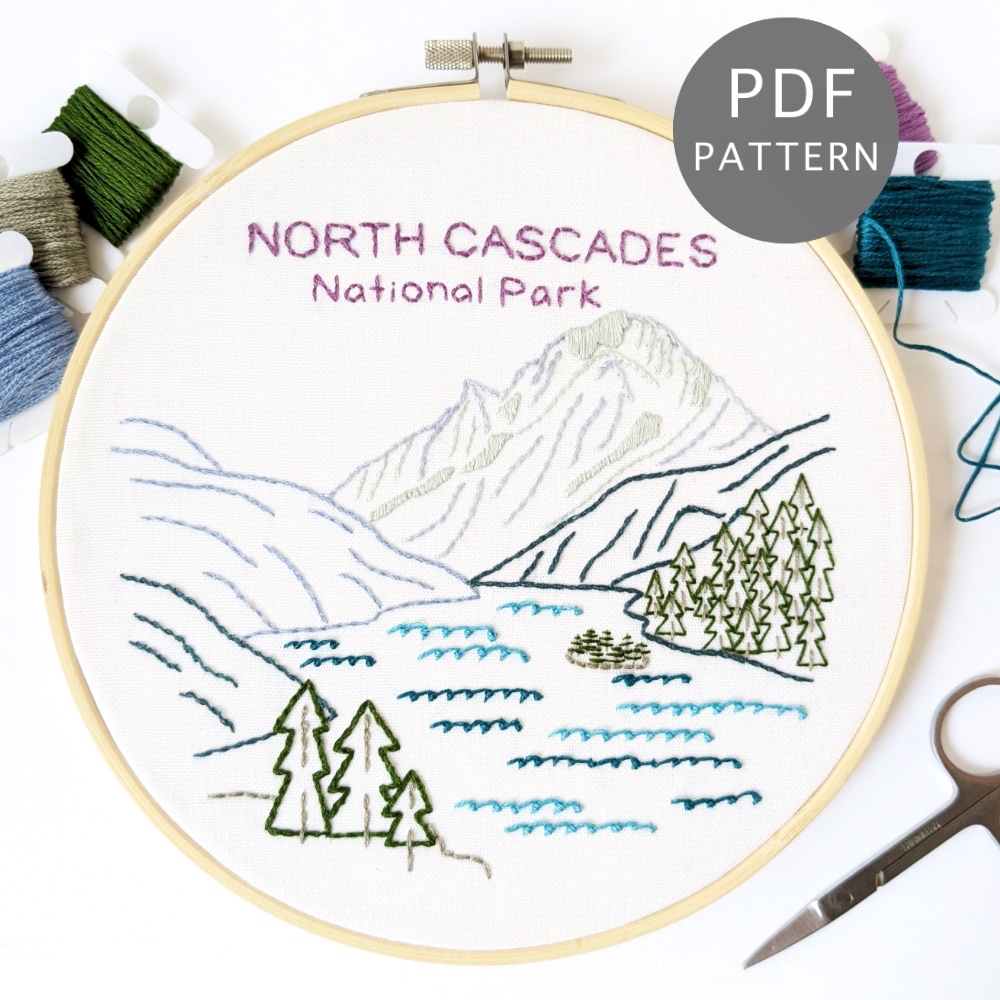 North Cascades National Park Hand Embroidery Pattern