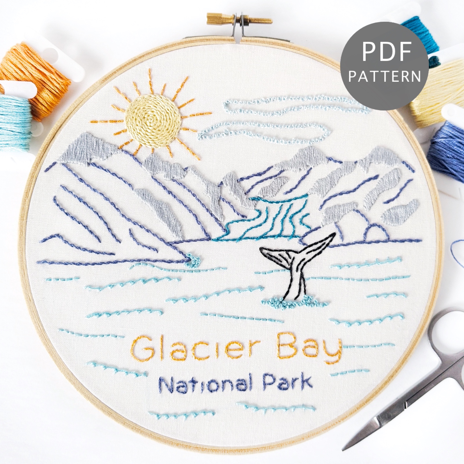 Glacier Bay National Park Hand Embroidery Pattern