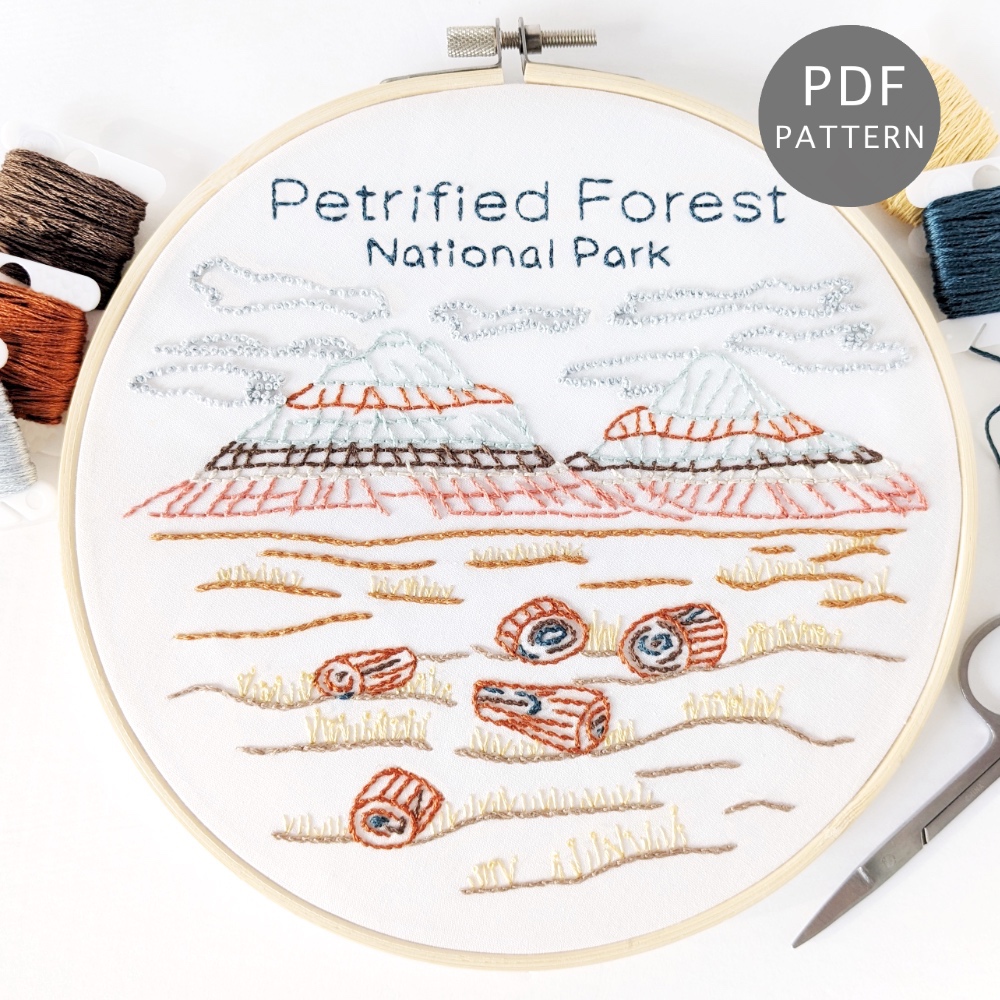 Petrified Forest National Park Hand Embroidery Pattern