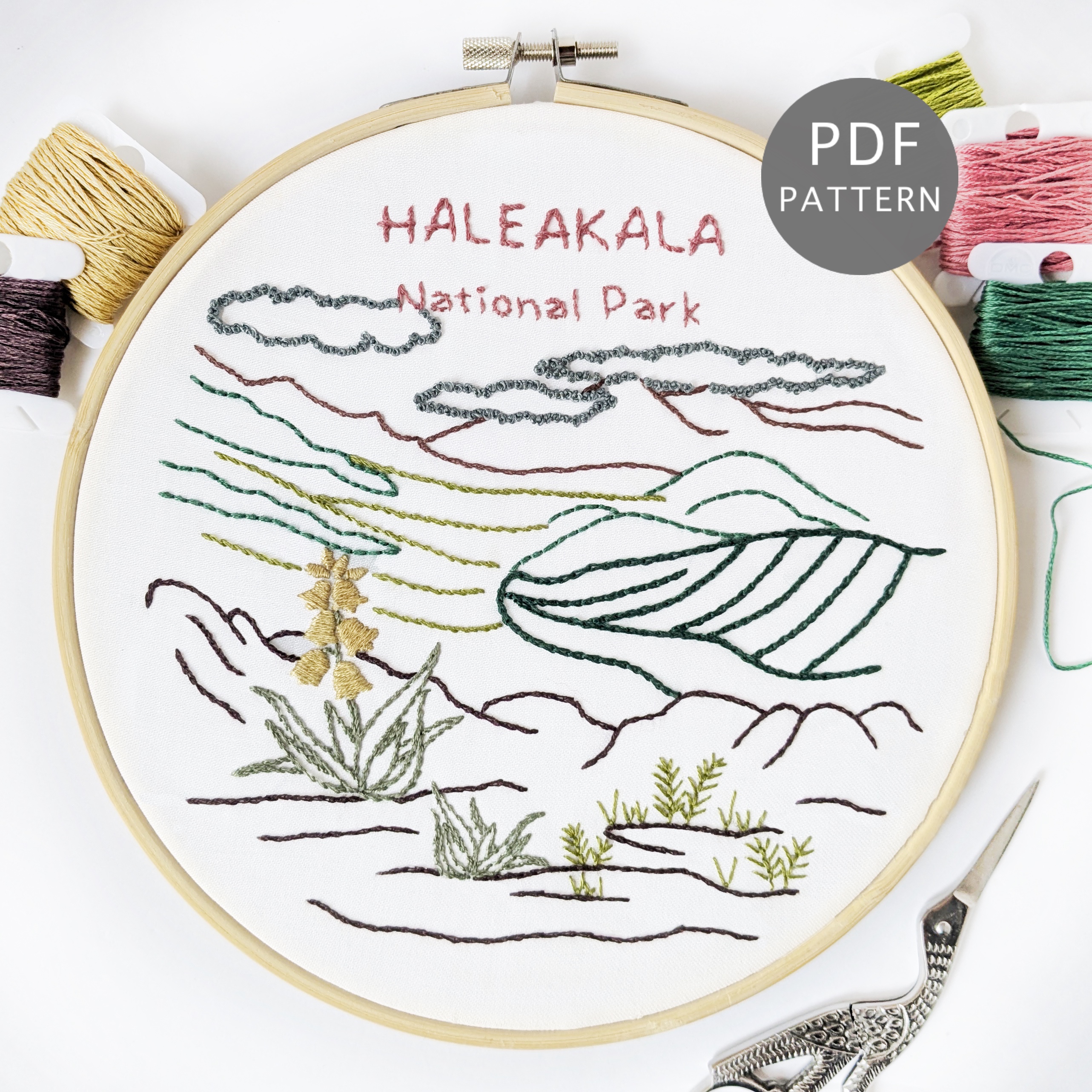 Haleakalā National Park Hand Embroidery Pattern