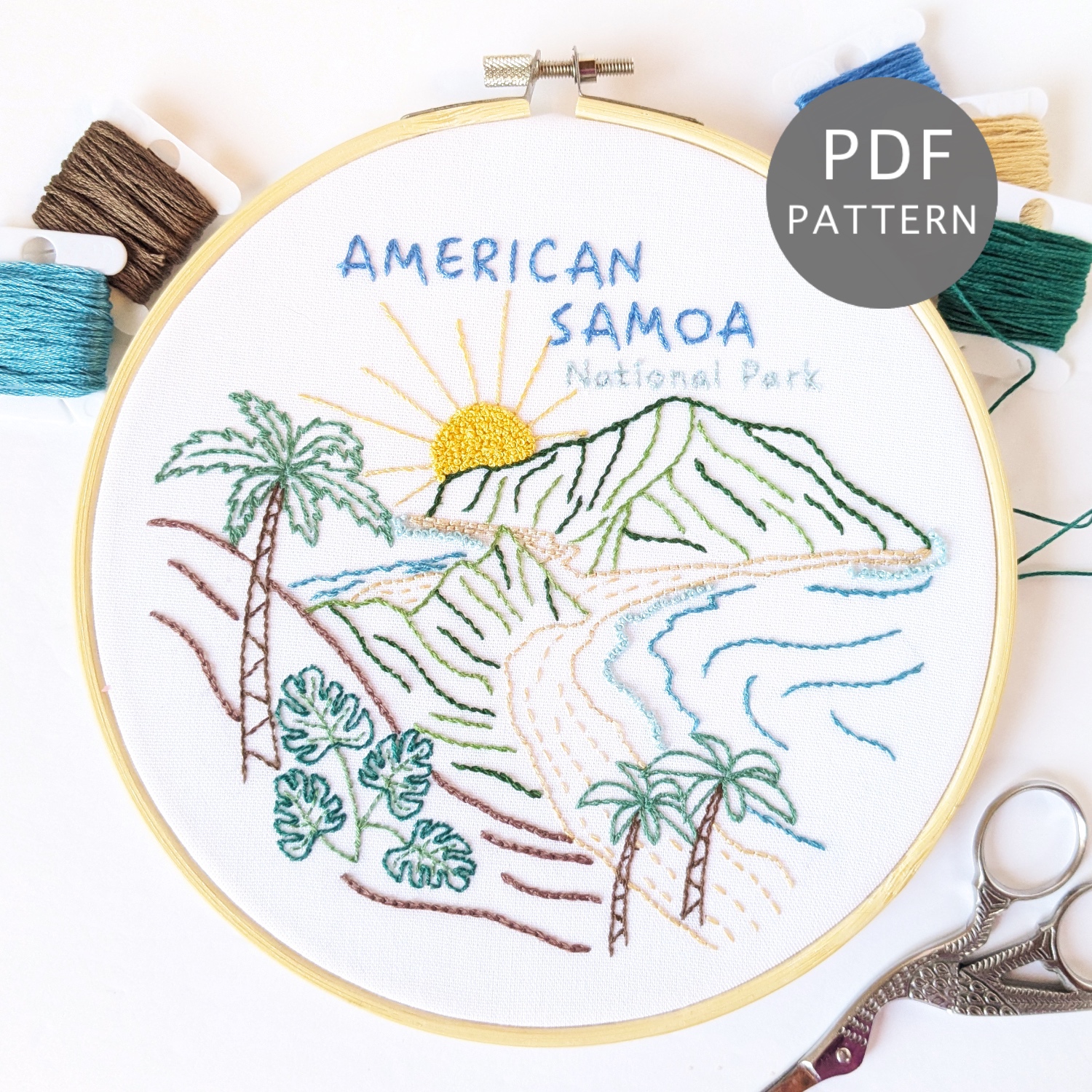 American Samoa National Park Hand Embroidery Pattern